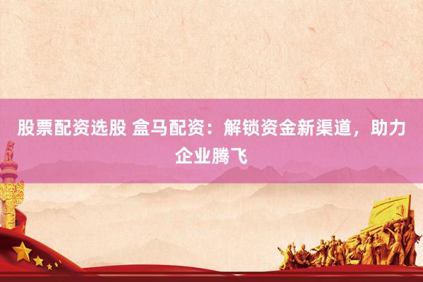 股票配资选股 盒马配资：解锁资金新渠道，助力企业腾飞