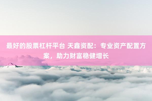 最好的股票杠杆平台 天鑫资配：专业资产配置方案，助力财富稳健增长