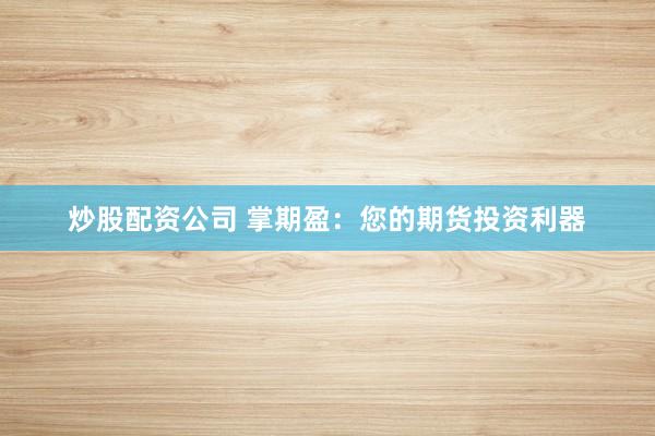 炒股配资公司 掌期盈：您的期货投资利器