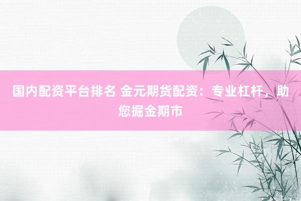国内配资平台排名 金元期货配资：专业杠杆，助您掘金期市