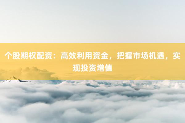 个股期权配资:高效利用资金,把握市场机遇,实现投资增值
